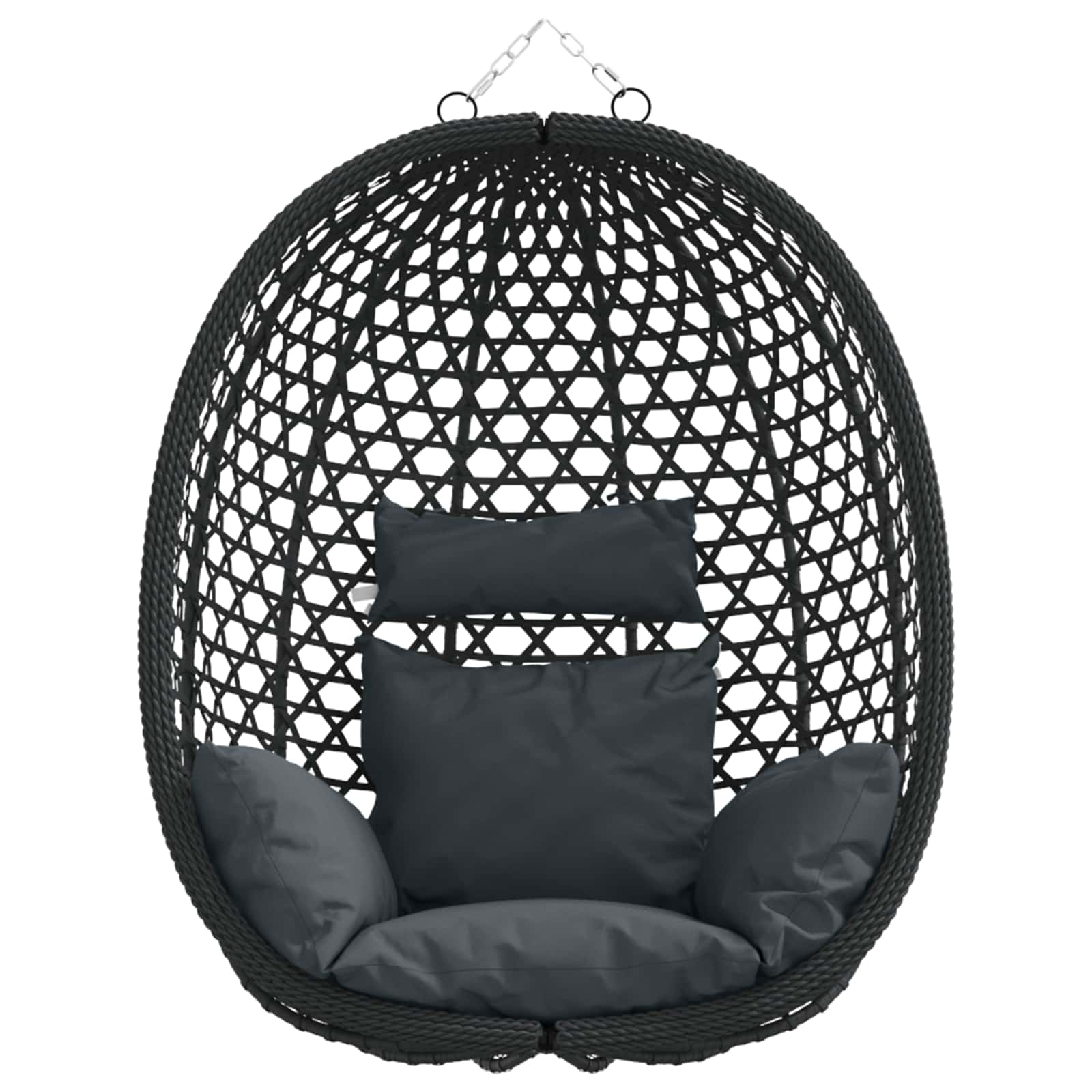 vidaXL Hängesessel ohne Gestell Anthrazit und Schwarz Poly-Rattan