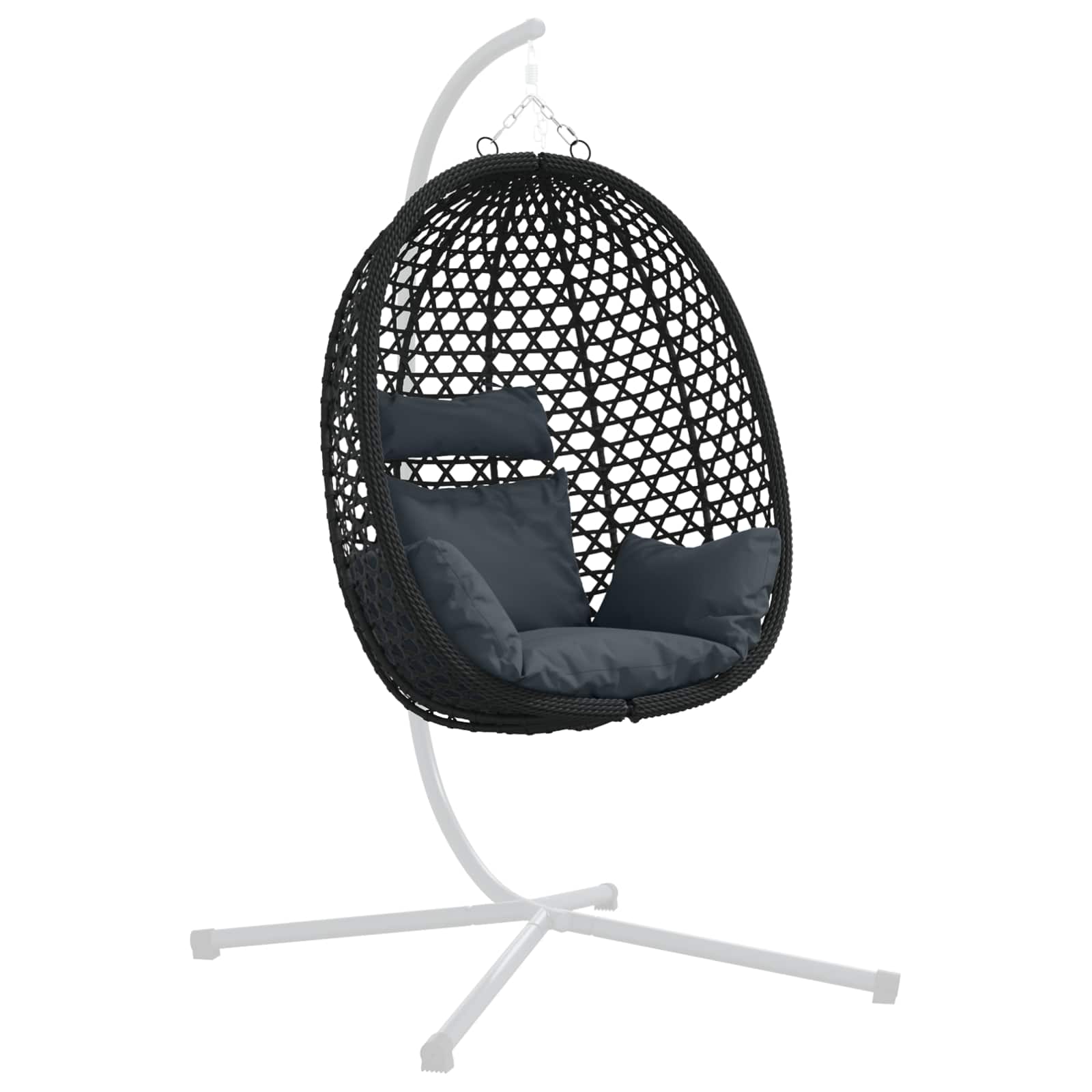 vidaXL Hängesessel ohne Gestell Anthrazit und Schwarz Poly-Rattan