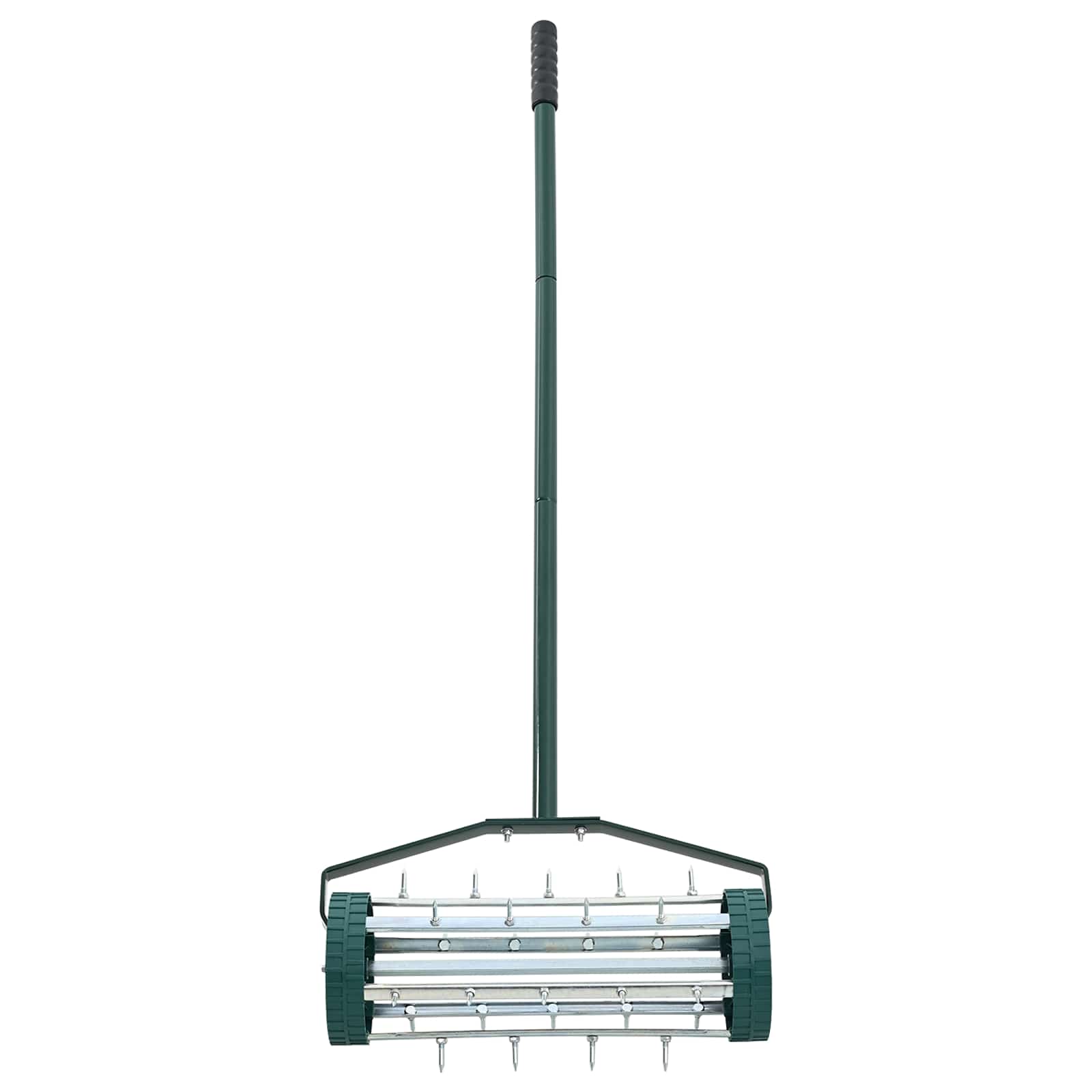 vidaXL Rasenroller mit Luftungszangen Grün 127,5 x 44 cm Stahl