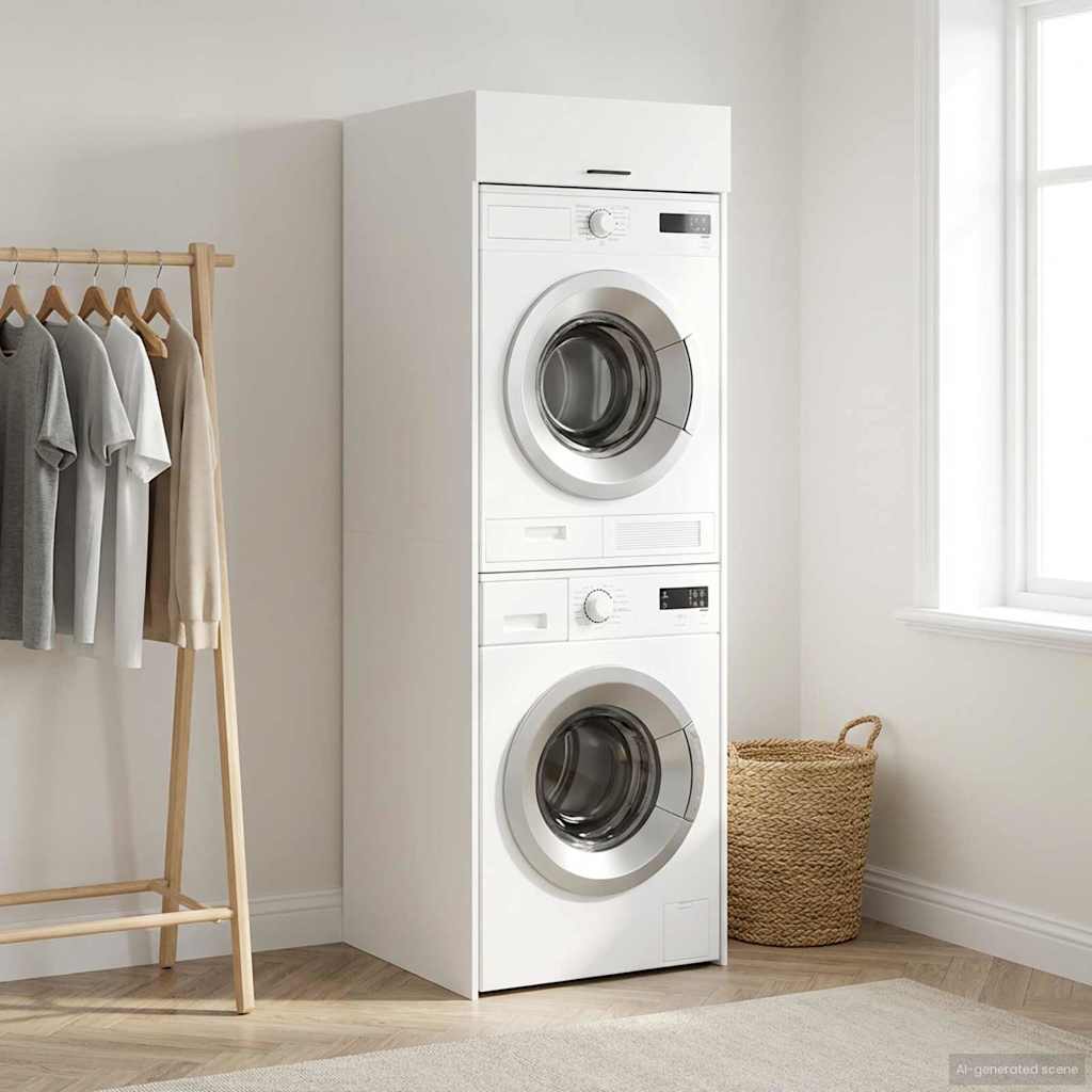 vidaXL Waschmaschinen-Schrank Weiß 67,5 x 68 x 200 cm Holzwerkstoff