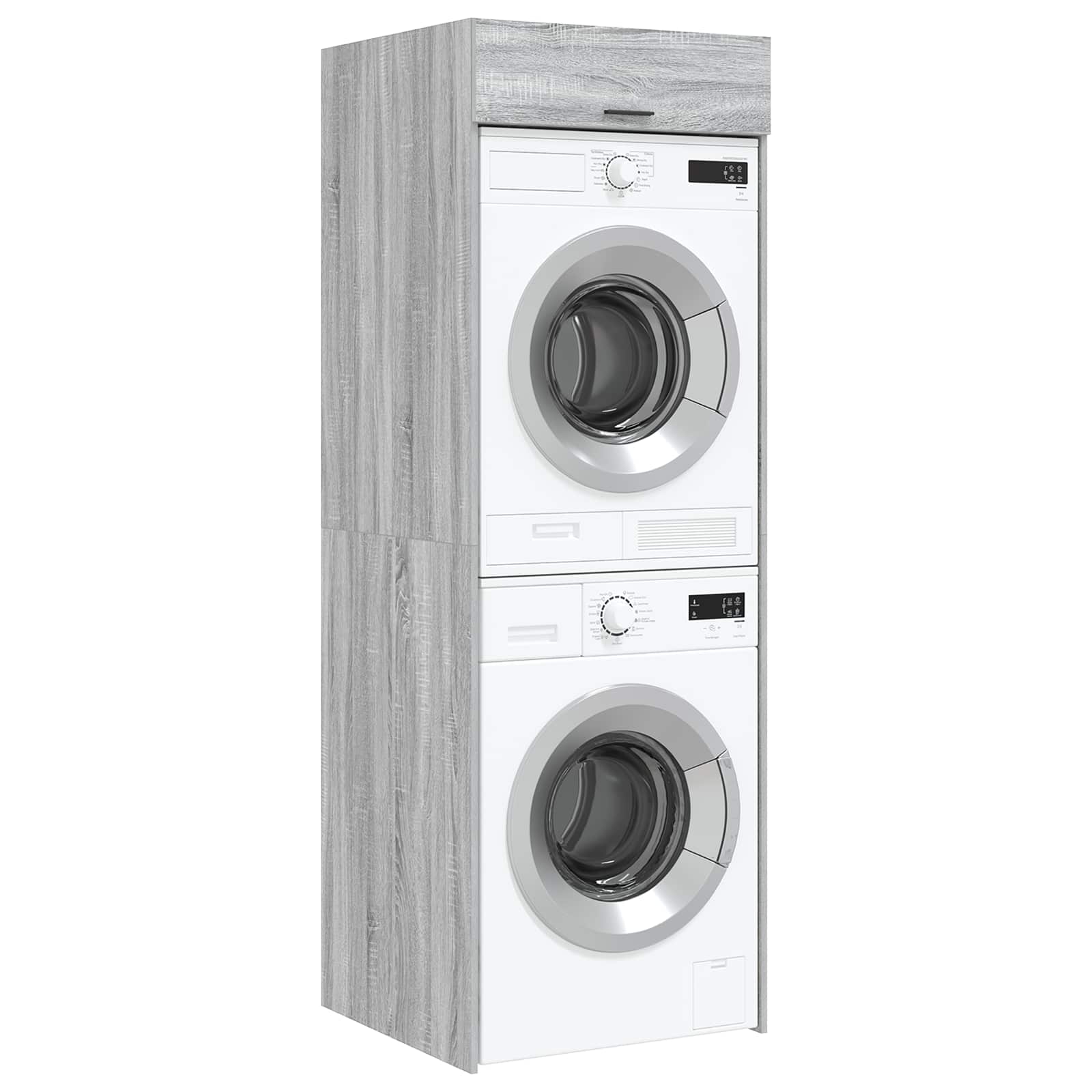 vidaXL Waschmaschinen-Schrank mit Tür Graues Sonoma 67,5 x 68 x 200 cm