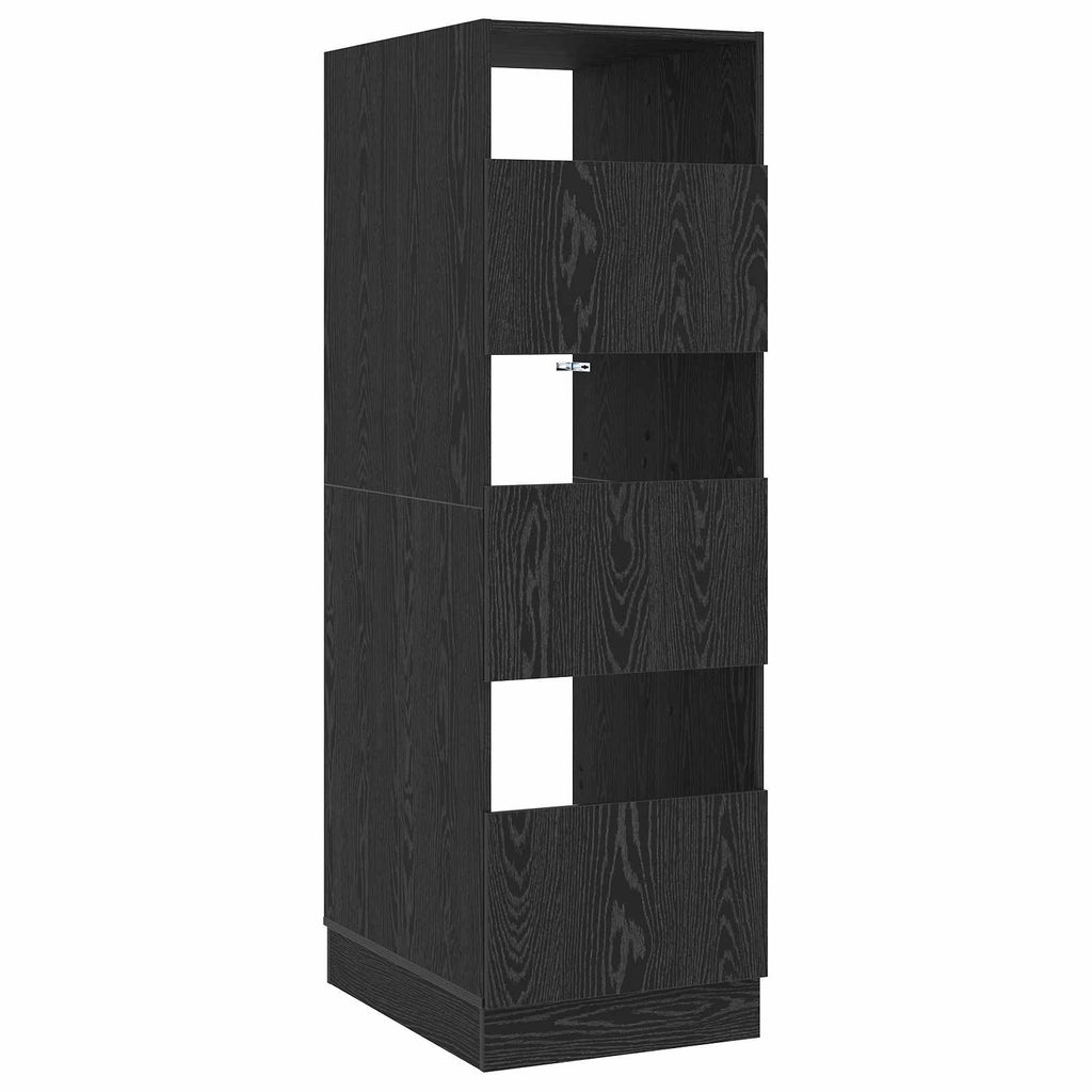 vidaXL Wäscheschrank mit Tür Schwarz Eichen-Optik 50 x 68 x 162 cm