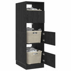 vidaXL Wäscheschrank mit Tür Schwarz Eichen-Optik 50 x 68 x 162 cm