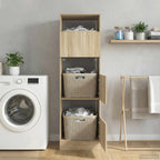 vidaXL Wäscheschrank mit Tür Sonoma 50 x 68 x 162 cm Holzwerkstoff
