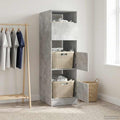 vidaXL Wäscheschrank mit Speicher Beton 50 x 68 x 162 cm Holzwerkstoff