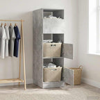 vidaXL Wäscheschrank mit Speicher Beton 50 x 68 x 162 cm Holzwerkstoff