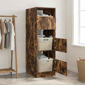 vidaXL Wäscheschrank Geräucherte Eiche 50 x 68 x 162 cm Holzwerkstoff