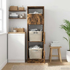 vidaXL Wäscheschrank Geräucherte Eiche 50 x 68 x 162 cm Holzwerkstoff