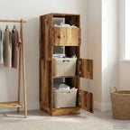 vidaXL Wäscheschrank mit Speicher mit Tür Altholz Holzwerkstoff