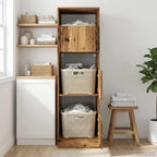 vidaXL Wäscheschrank mit Speicher mit Tür Altholz Holzwerkstoff