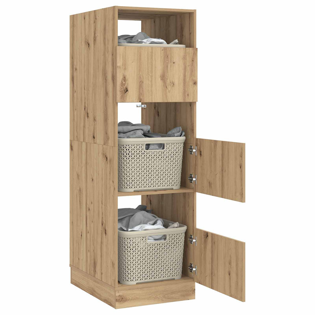 vidaXL Wäscheschrank mit Speicher mit Tür Artisan-Eiche Holzwerkstoff