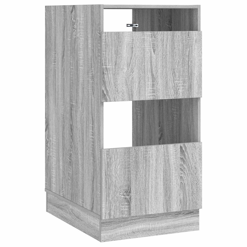 vidaXL Wäscheschrank mit Speicher mit Tür Graues Sonoma Holzwerkstoff
