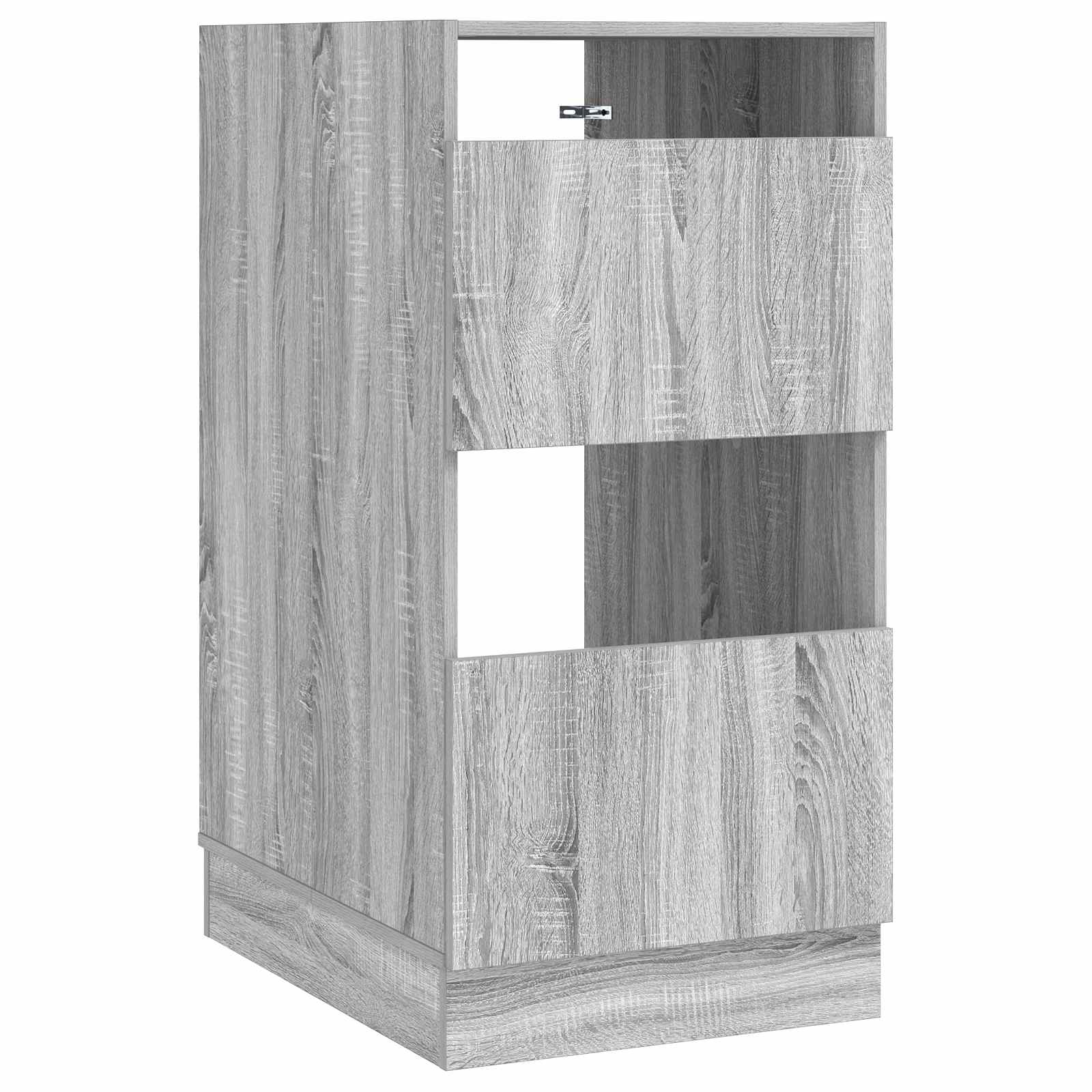 vidaXL Wäscheschrank mit Speicher mit Tür Graues Sonoma Holzwerkstoff