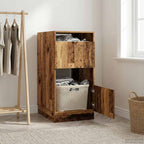 vidaXL Wäscheschrank mit Tür Altholz 50 x 68 x 102 cm Holzwerkstoff