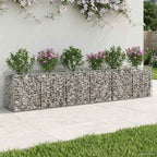 vidaXL Gabionen-Hochbeet 2 pcs Silber