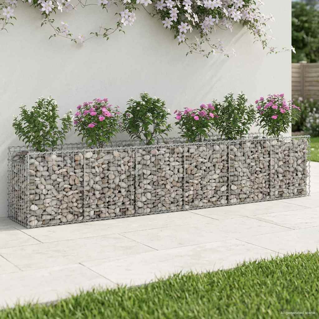 vidaXL Gabionen-Hochbeet 2 pcs Silber