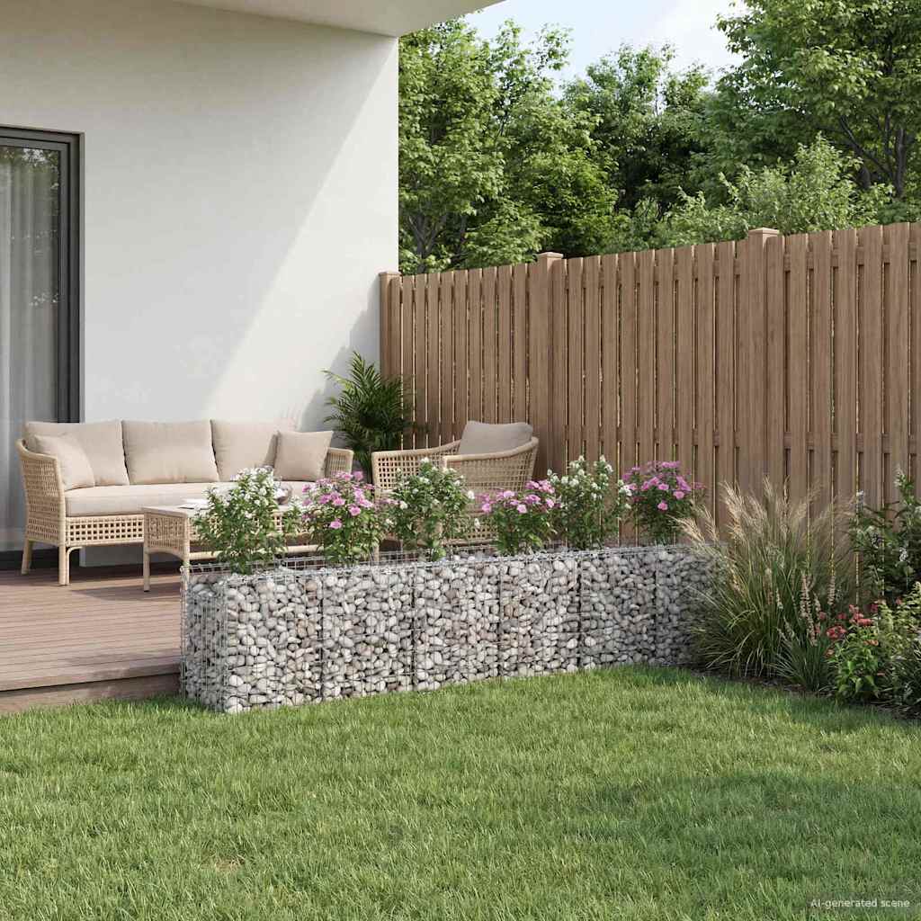 vidaXL Gabionen-Hochbeet 2 pcs Silber