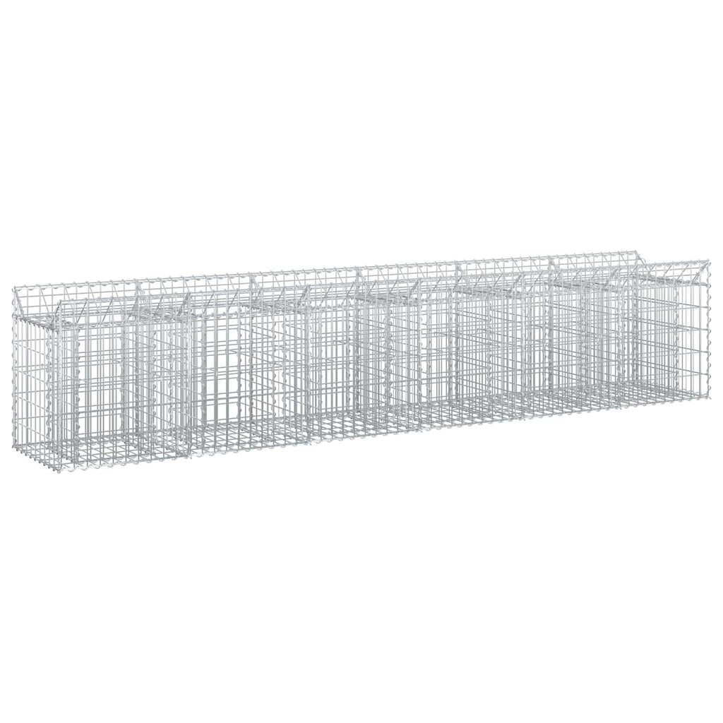 vidaXL Gabionen-Hochbeet 2 pcs Silber