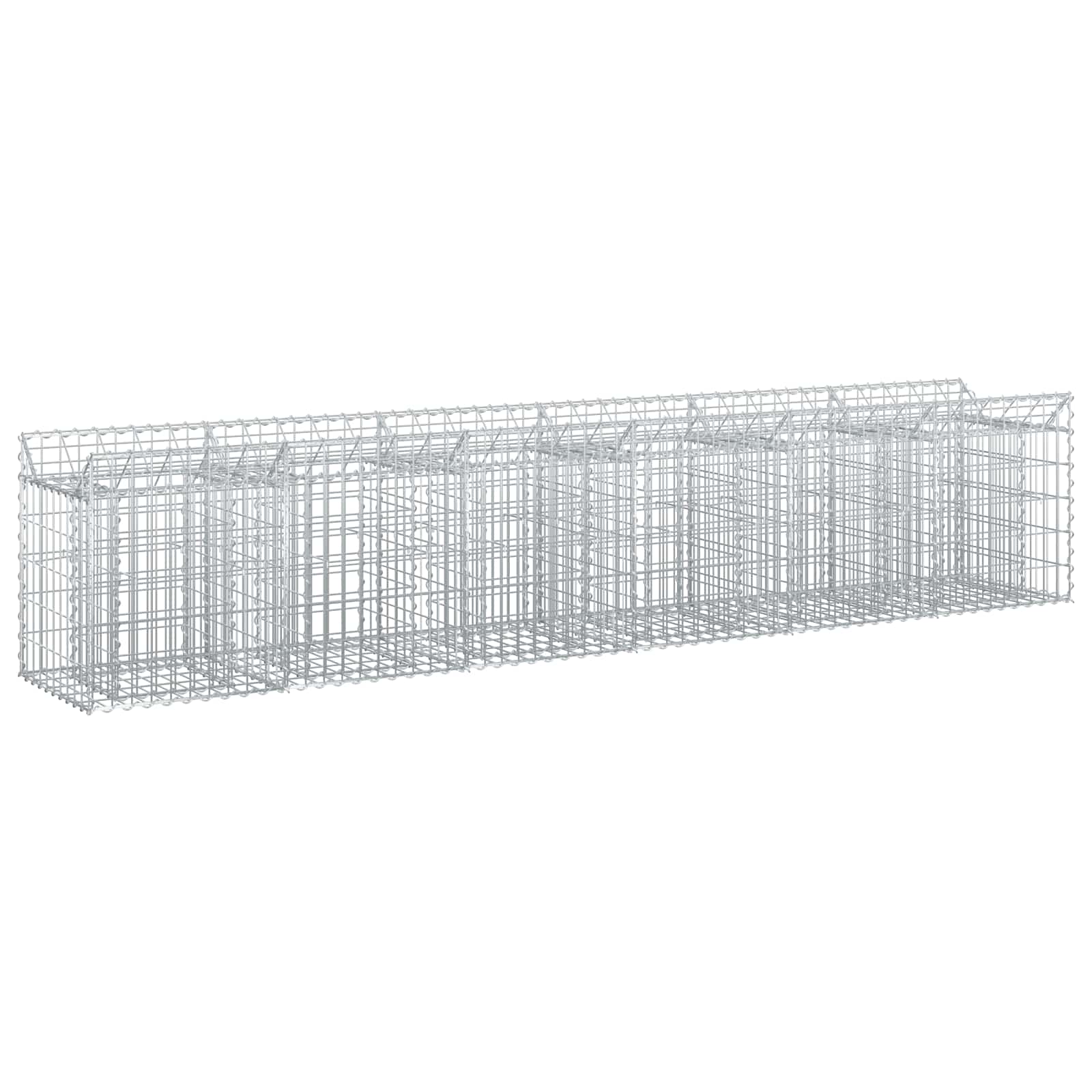 vidaXL Gabionen-Hochbeet 2 pcs Silber