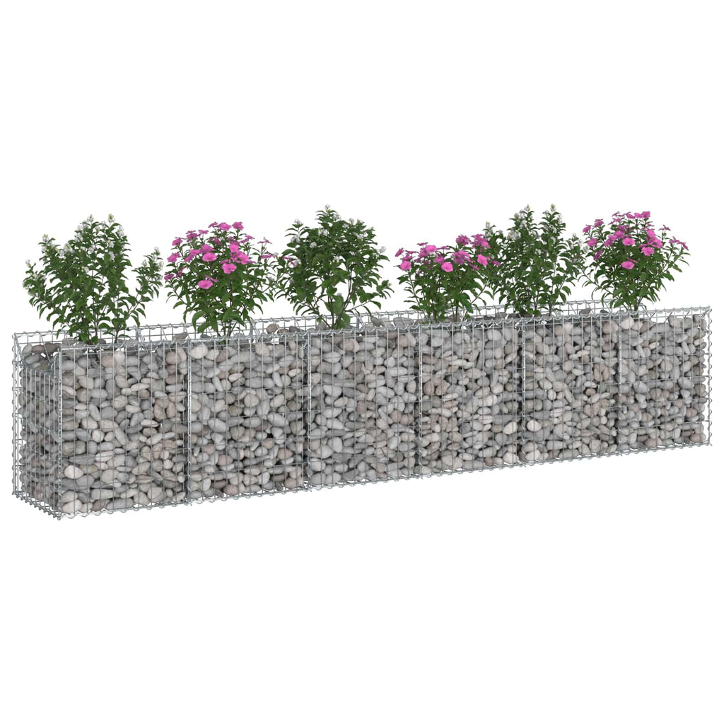 vidaXL Gabionen-Hochbeet 2 pcs Silber