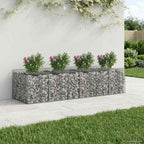 vidaXL Gabionen-Hochbeet 3 pcs Silber