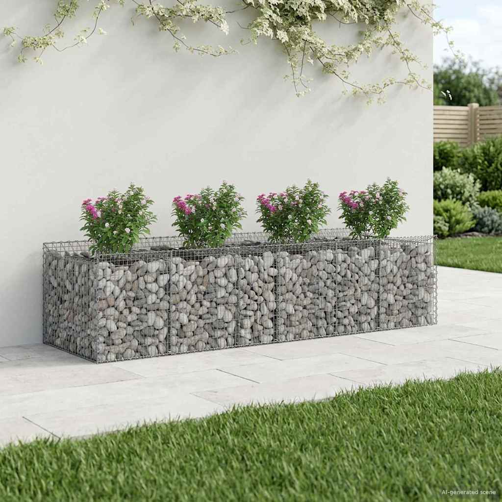 vidaXL Gabionen-Hochbeet 3 pcs Silber