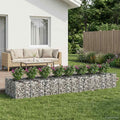 vidaXL Gabionen-Hochbeet 3 pcs Silber