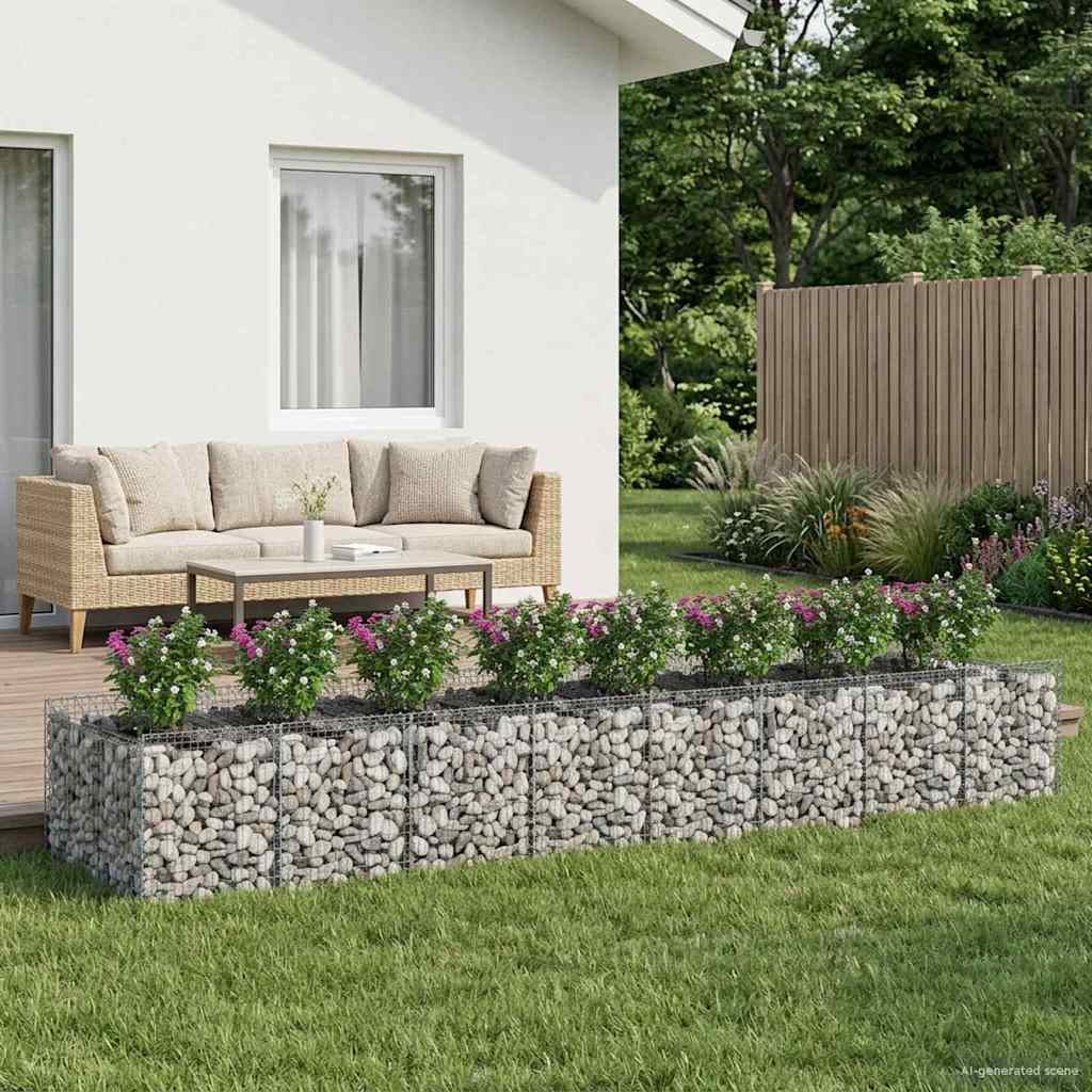 vidaXL Gabionen-Hochbeet 3 pcs Silber