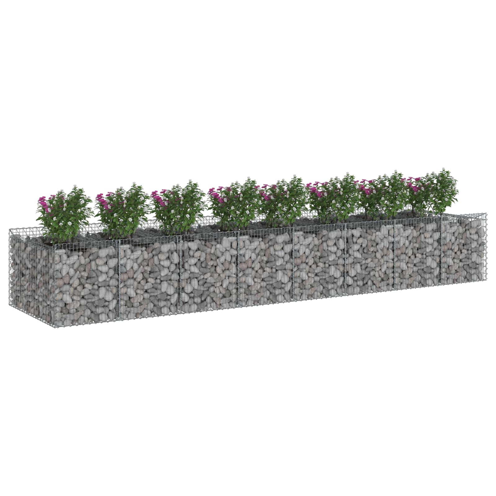 vidaXL Gabionen-Hochbeet 3 pcs Silber