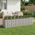 vidaXL Gabionen-Hochbeet 4 pcs Silber