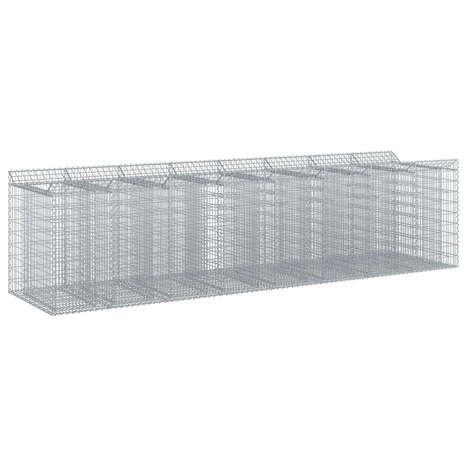 vidaXL Gabionen-Hochbeet 4 pcs Silber