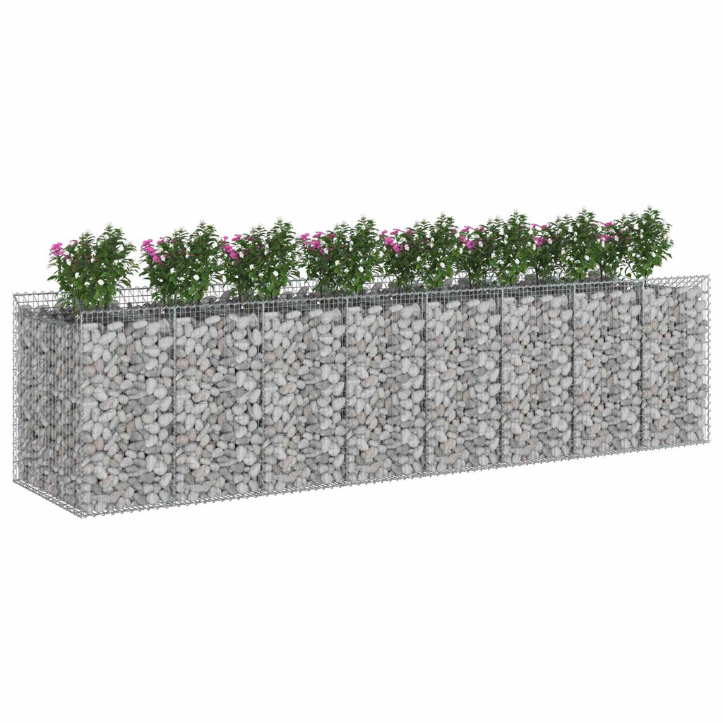 vidaXL Gabionen-Hochbeet 4 pcs Silber
