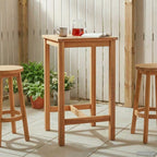 vidaXL Bartisch Natur 60 x 60 x 105 cm Massiv-Teak