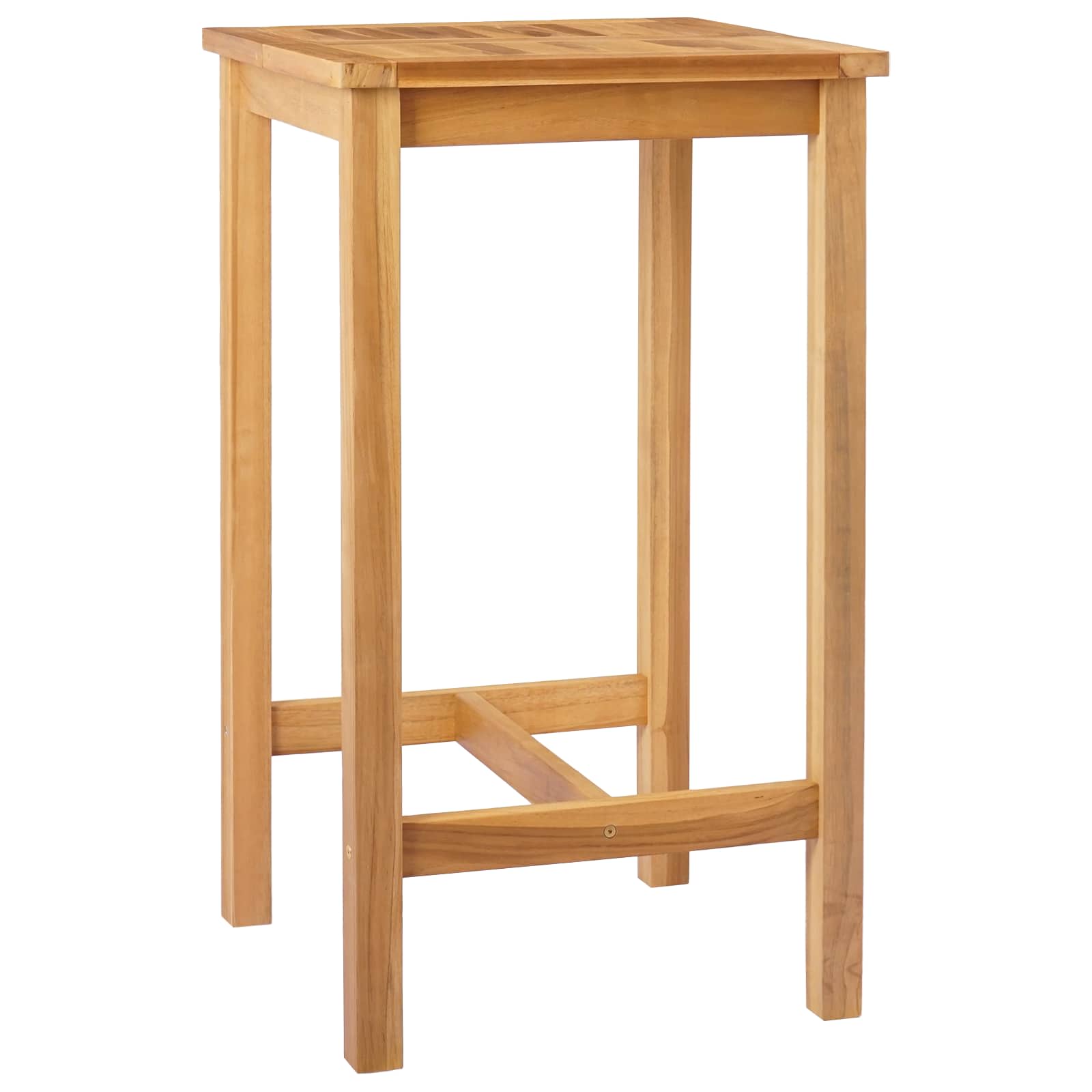 vidaXL Bartisch Natur 60 x 60 x 105 cm Massiv-Teak