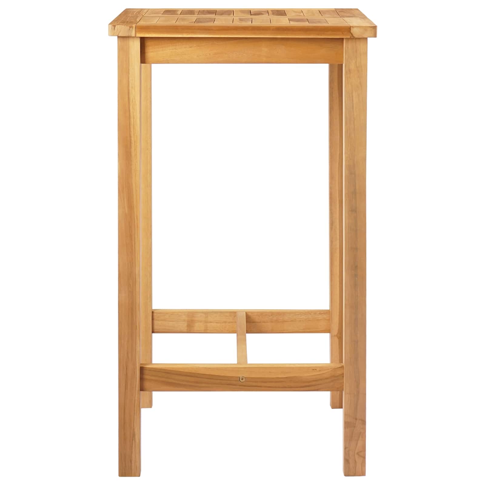 vidaXL Bartisch Natur 60 x 60 x 105 cm Massiv-Teak