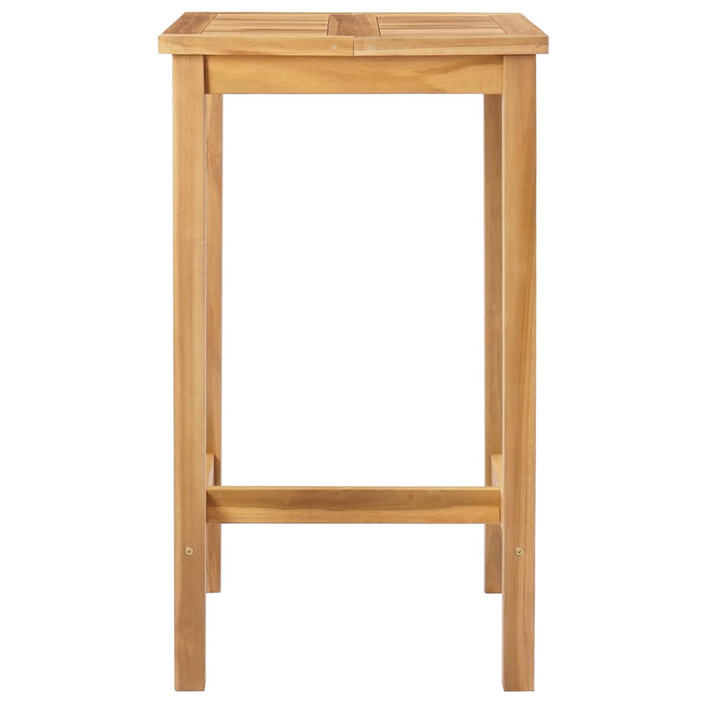 vidaXL Bartisch Natur 60 x 60 x 105 cm Massiv-Teak