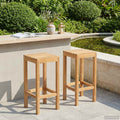vidaXL Barhocker 2 pcs Natur 35 x 35 x 75 cm Massivholz Teak