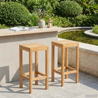 vidaXL Barhocker 2 pcs Natur 35 x 35 x 75 cm Massivholz Teak