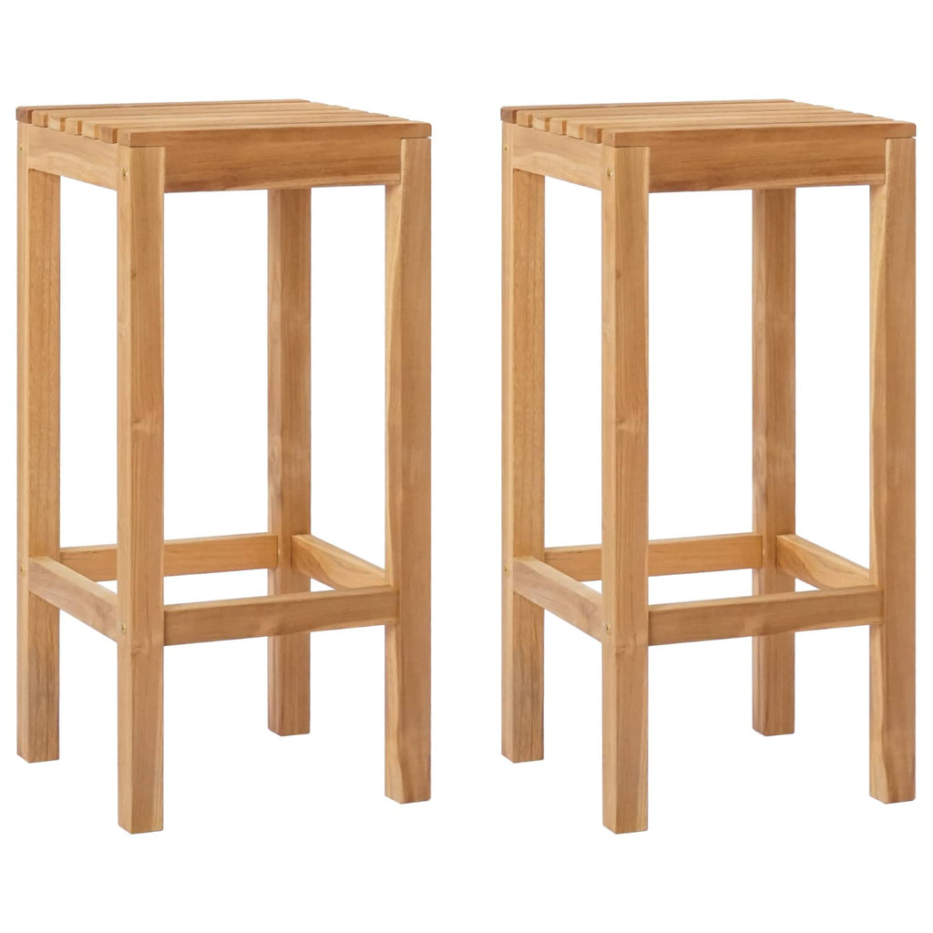 vidaXL Barhocker 2 pcs Natur 35 x 35 x 75 cm Massivholz Teak