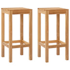 vidaXL Barhocker 2 pcs Natur 35 x 35 x 75 cm Massivholz Teak