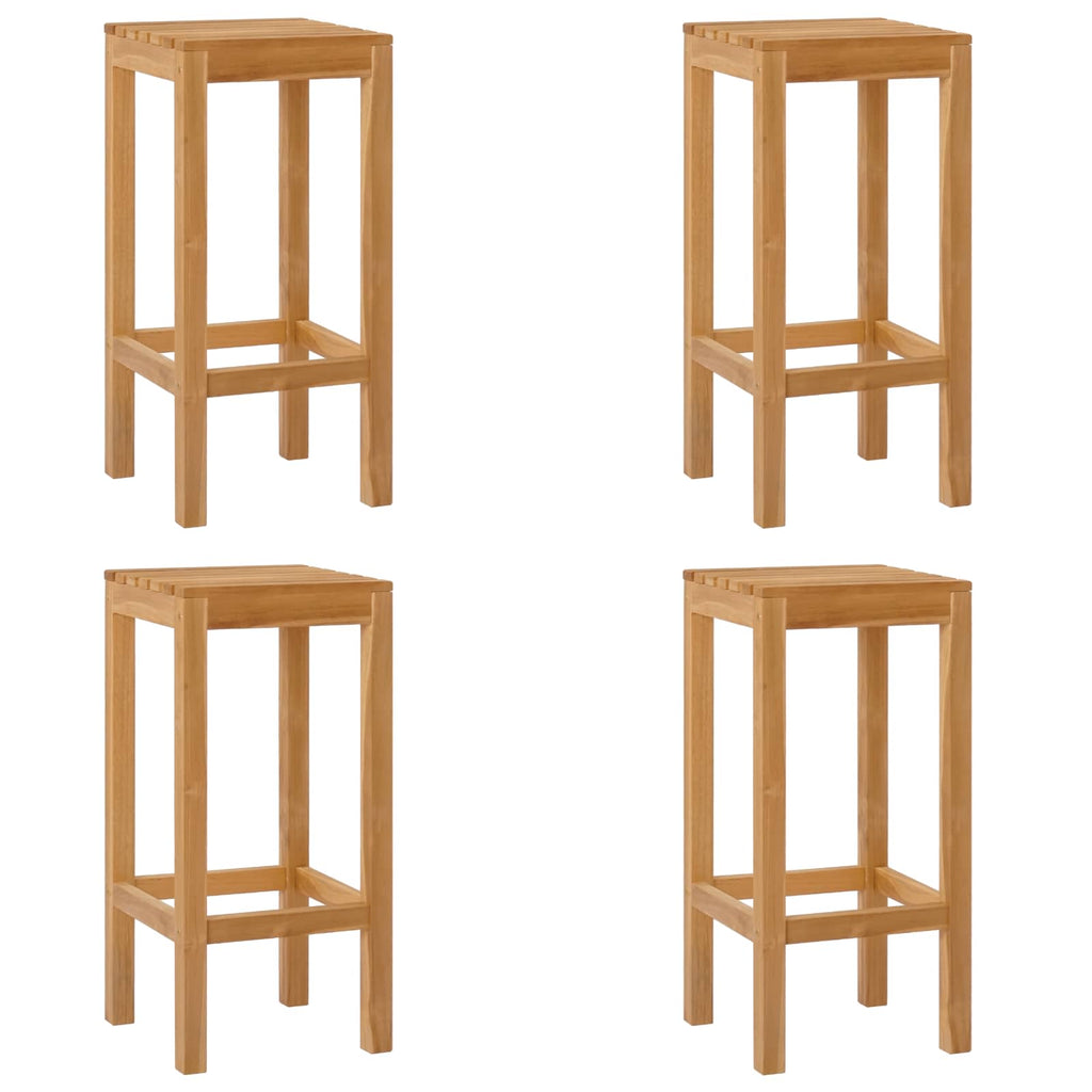 vidaXL Barhocker 4 pcs Natur 35 x 35 x 75 cm Massivholz Teak