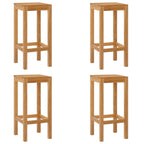 vidaXL Barhocker 4 pcs Natur 35 x 35 x 75 cm Massivholz Teak