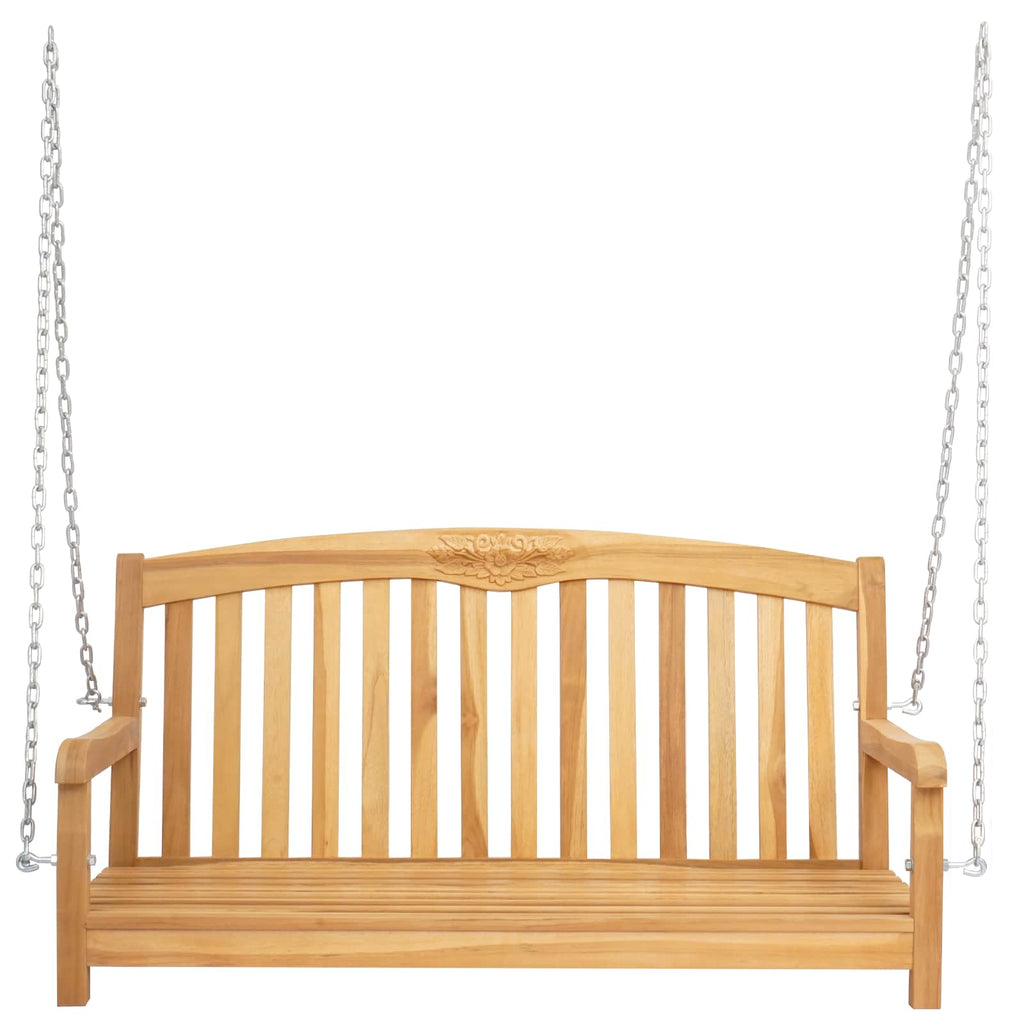 vidaXL Schaukelbank Natur 114 x 61 x 61,5 cm Massivholz Teak