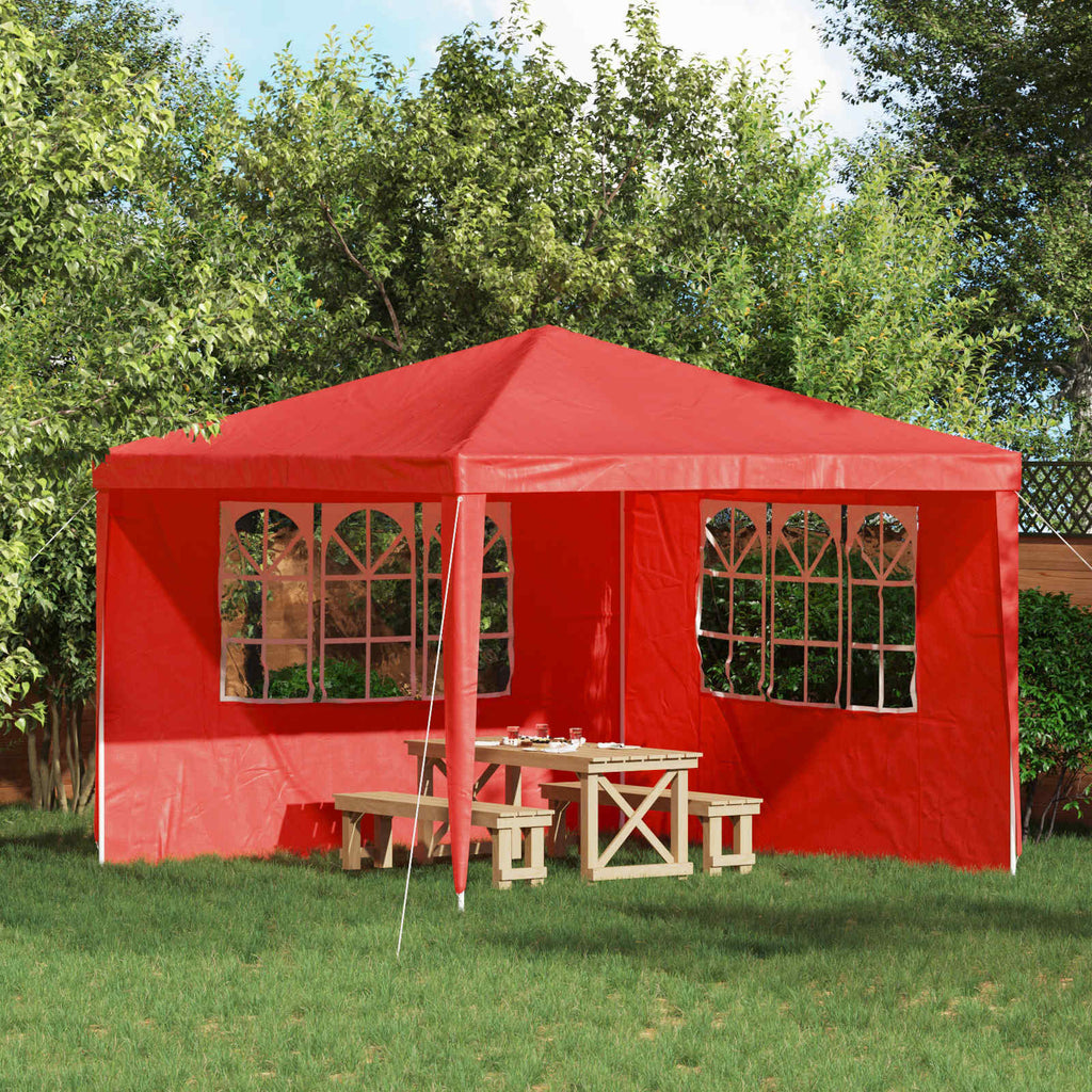 vidaXL Party Zelt Seitenteil 2 pcs 300 x 195 cm Rot PE und Stahl