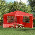 vidaXL Party Zelt Seitenteil 2 pcs 300 x 195 cm Rot PE und Stahl