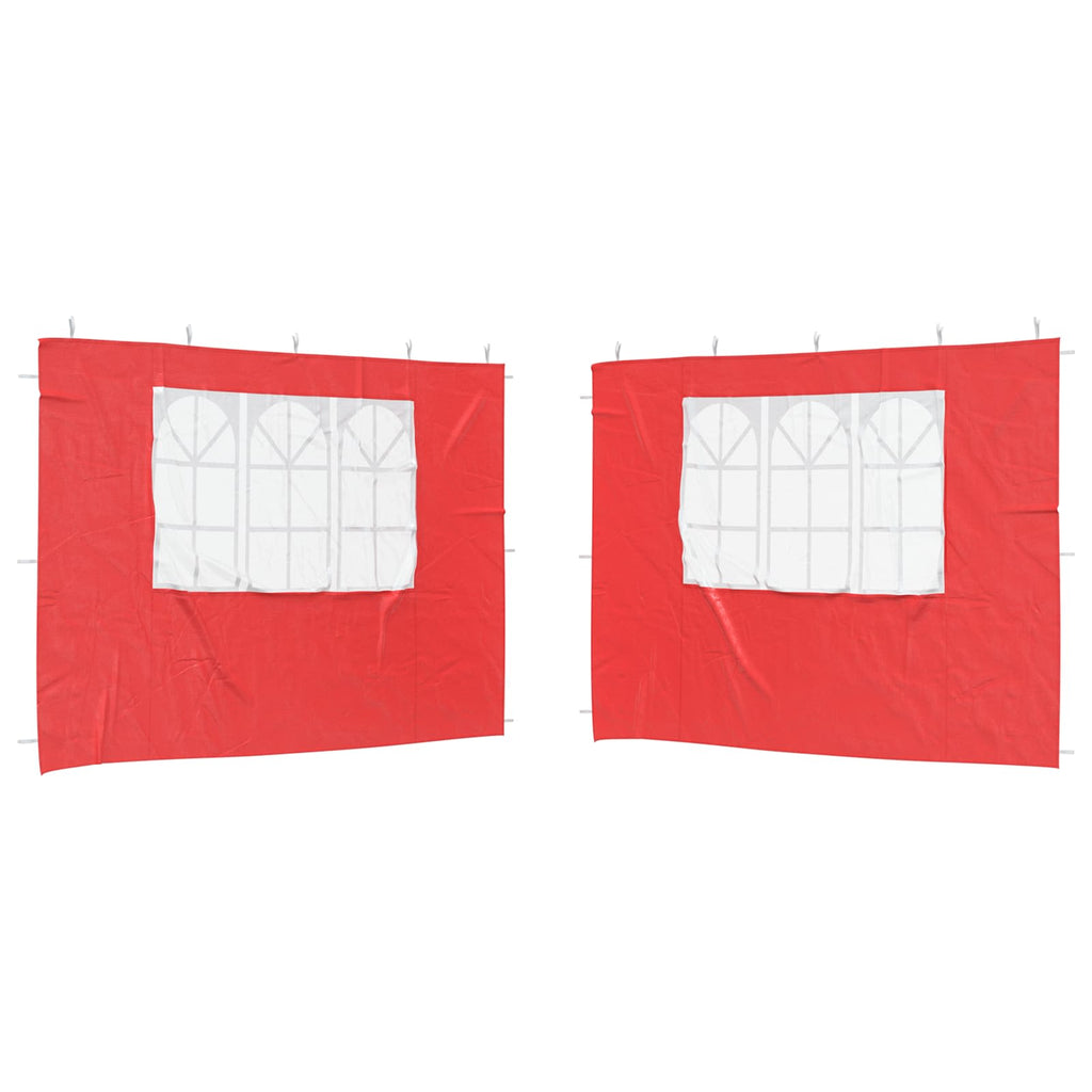 vidaXL Party Zelt Seitenteil 2 pcs 300 x 195 cm Rot PE und Stahl