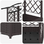 vidaXL Hochbeet mit Rankgitter und Dach Braun 124 x 40 x 126 cm PP