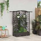 vidaXL Hochbeet mit Rankgitter und Dach Braun 124 x 40 x 126 cm PP