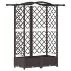 vidaXL Hochbeet mit Rankgitter und Dach Braun 124 x 40 x 126 cm PP