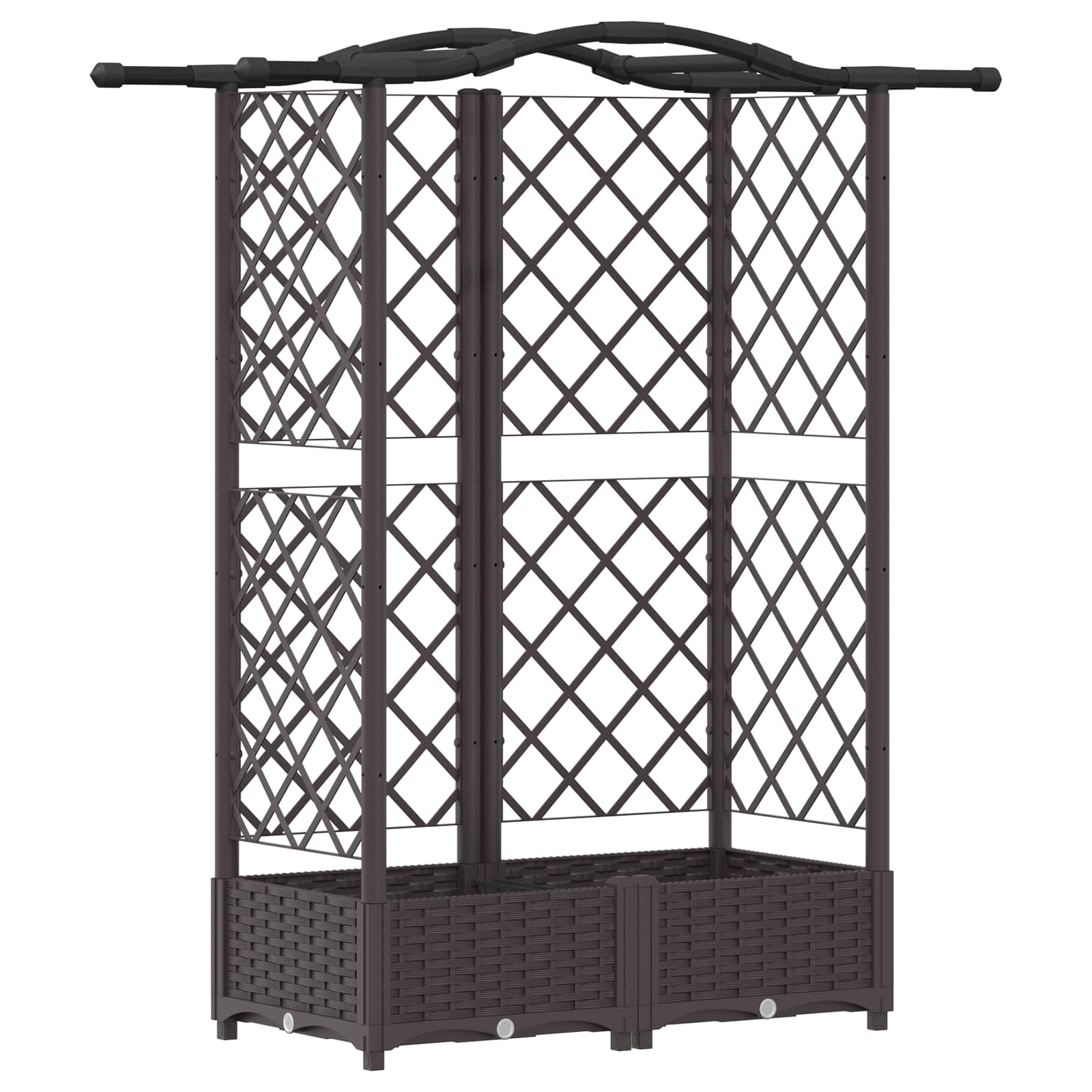 vidaXL Hochbeet mit Rankgitter und Dach Braun 124 x 40 x 126 cm PP